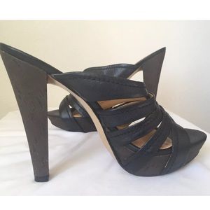 Nine West Dance Card Black Leather Stiletto Heels